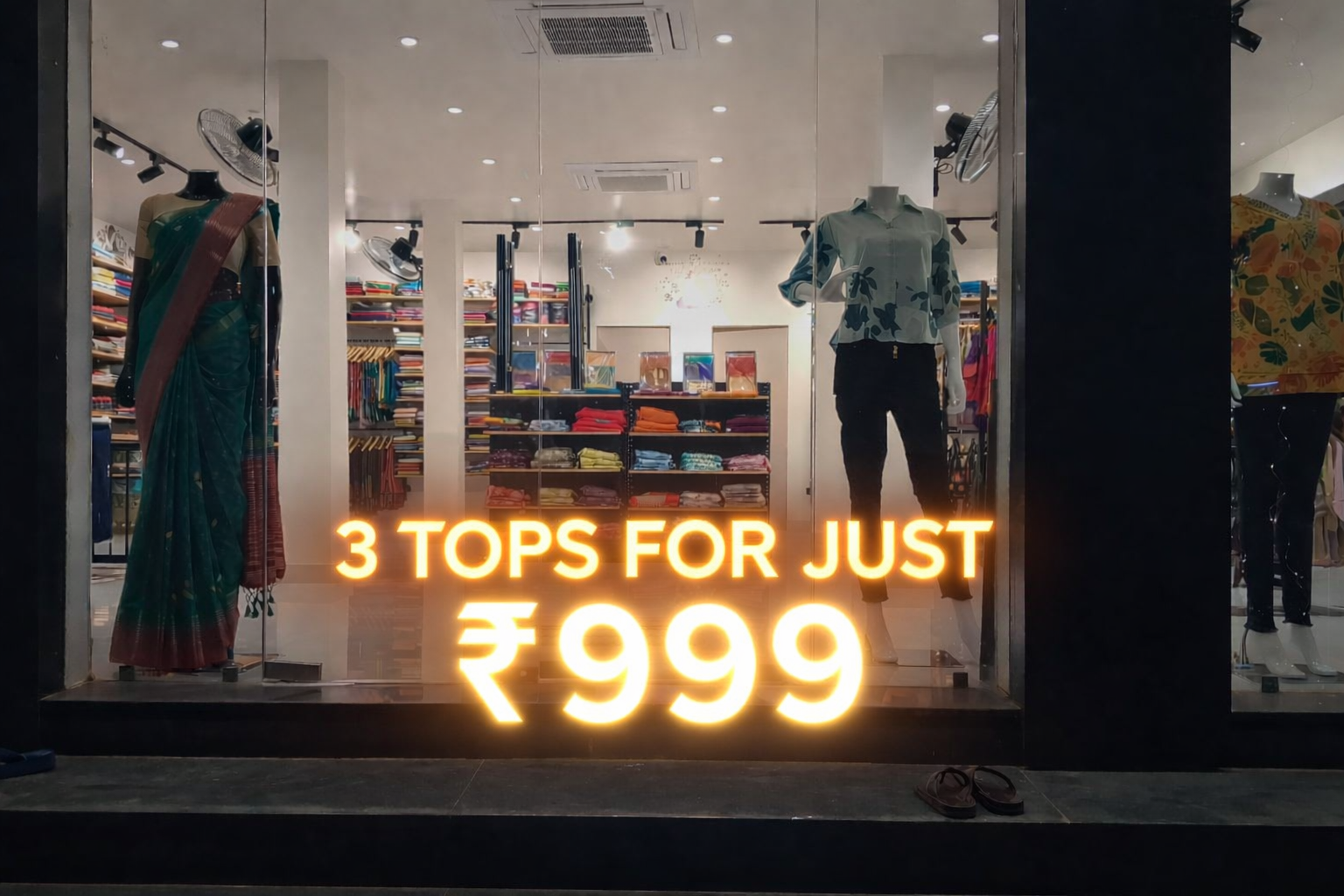 3 tops for ₹999 offer at d’Trenz Nandyal clothing store