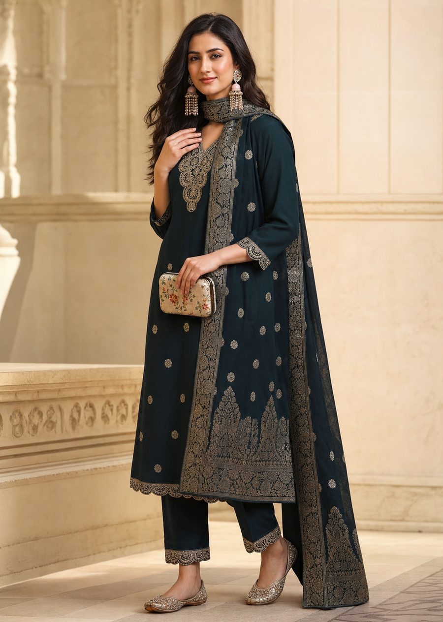 Ivory Whisper — soft ivory suit with restrained embroidery, d'Trenz Nandyal