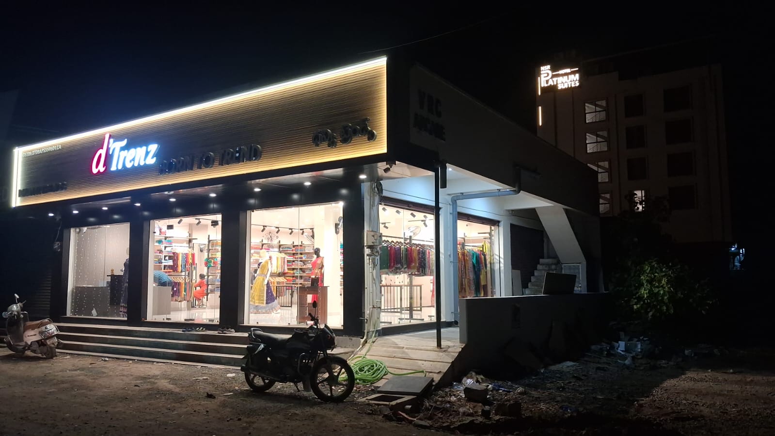 Pattu saree displays inside d'Trenz boutique